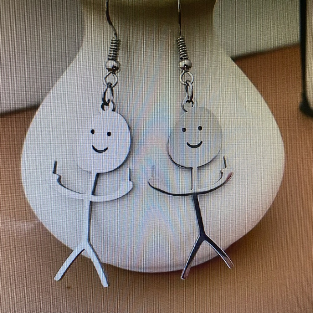 Minimalist design Gingerbread Long Dangling Retro Cartoon Earrings